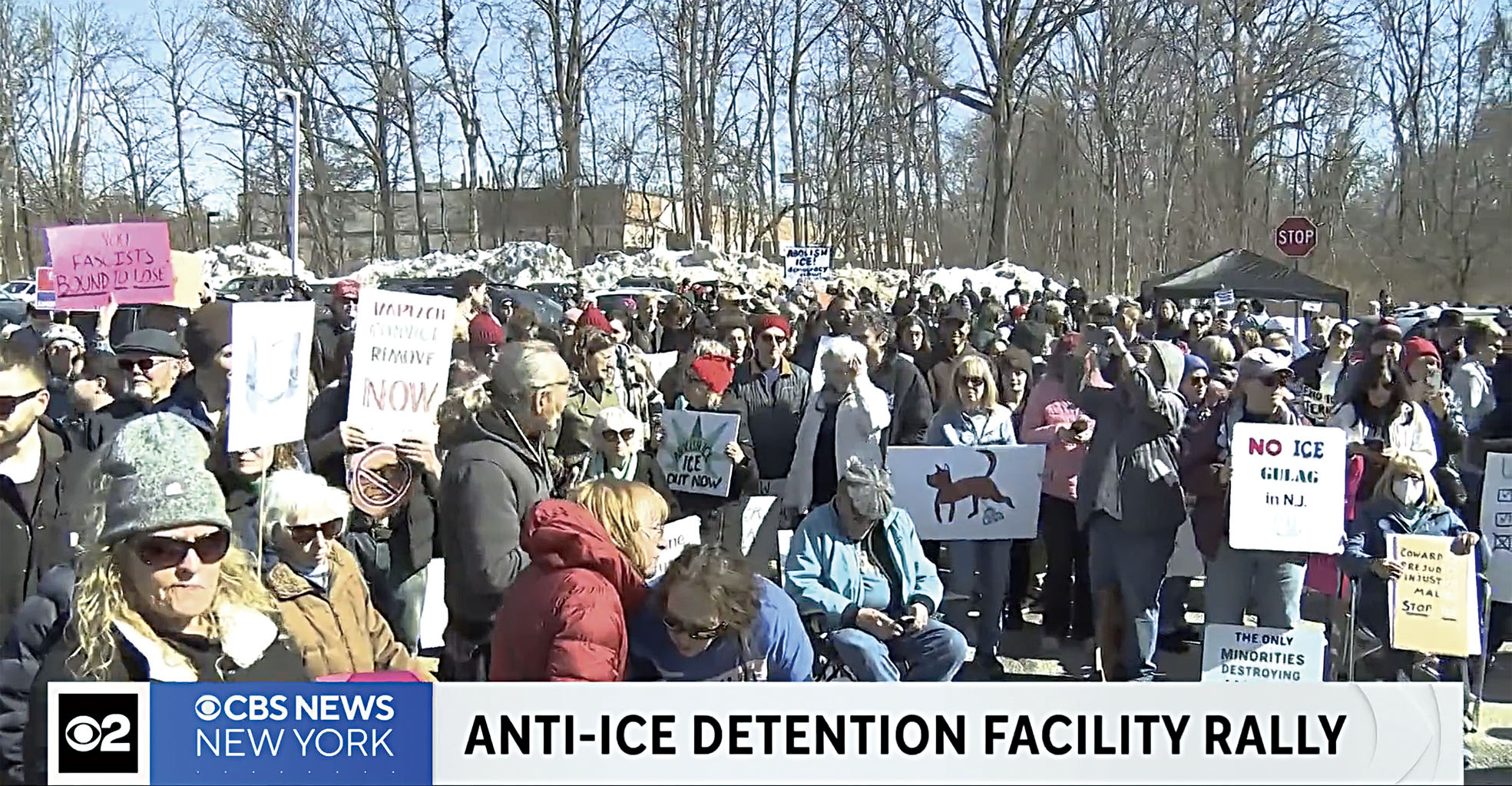 羅克斯伯里爆發大規模示威，數百名居民憤怒走上街頭。 CBS紐約截圖