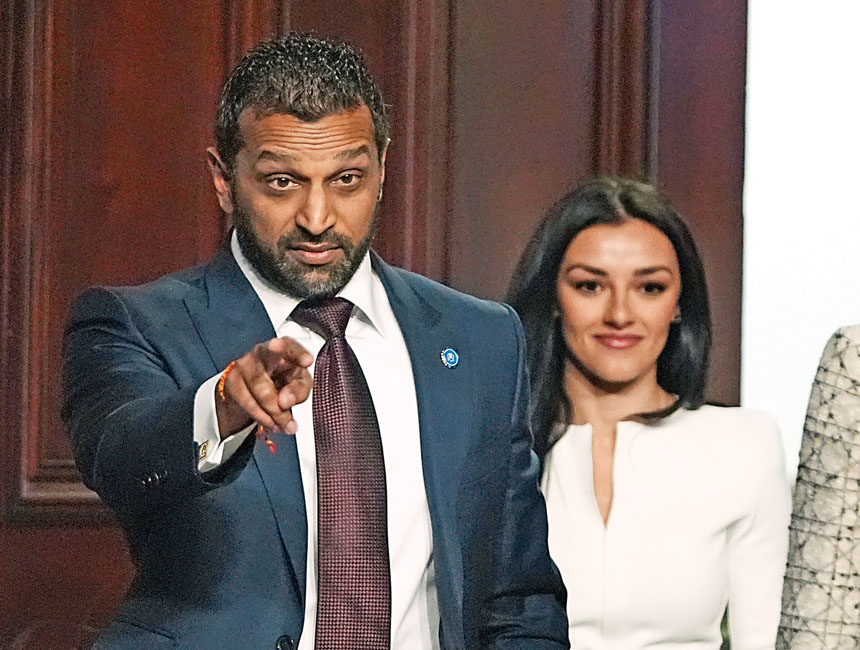 聯邦調查局局長帕特爾與女友威爾金斯。美聯社資料圖片