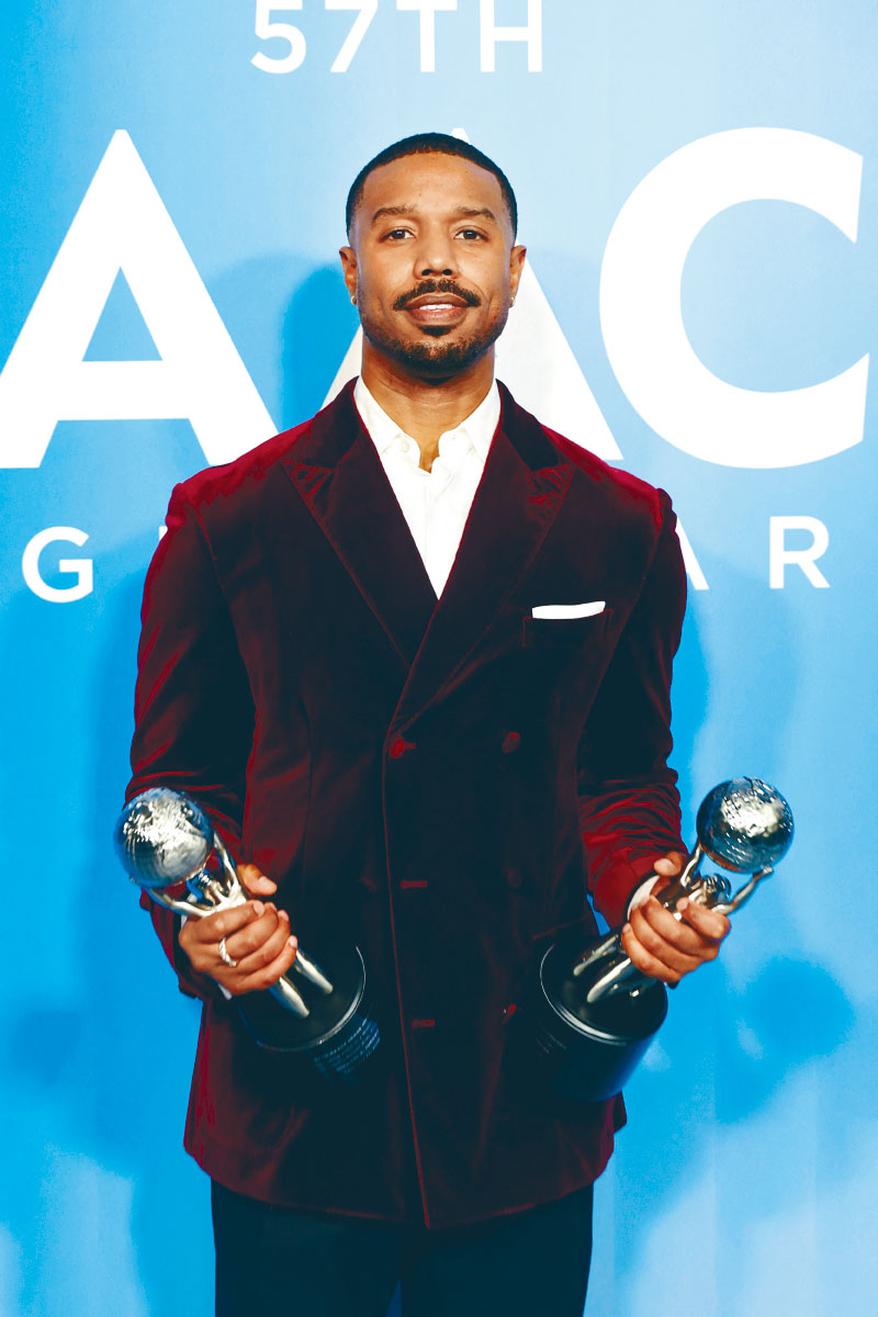 Michael憑《罪人們》在NAACP獎擸影帝及年度娛樂家獎。法新社