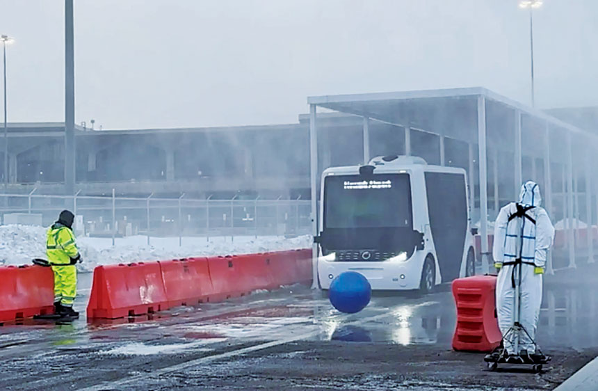 紐瓦克最快今春開始測試3款全電動自動駕駛接駁車。 港務局圖片