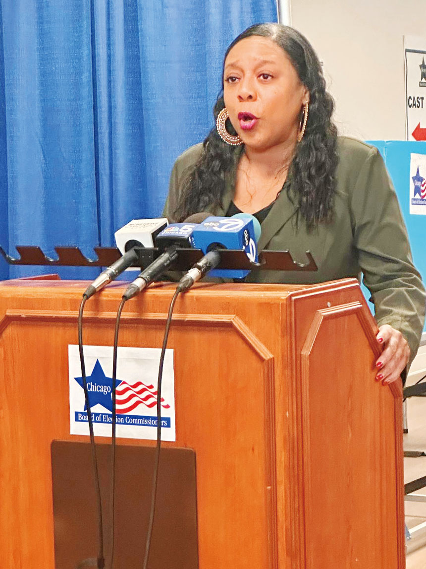 庫克郡書記茉莉卡哥頓指出，民主社會投票是一種義務與責任，呼籲選民以自己的一票表達心聲。 梁敏育攝