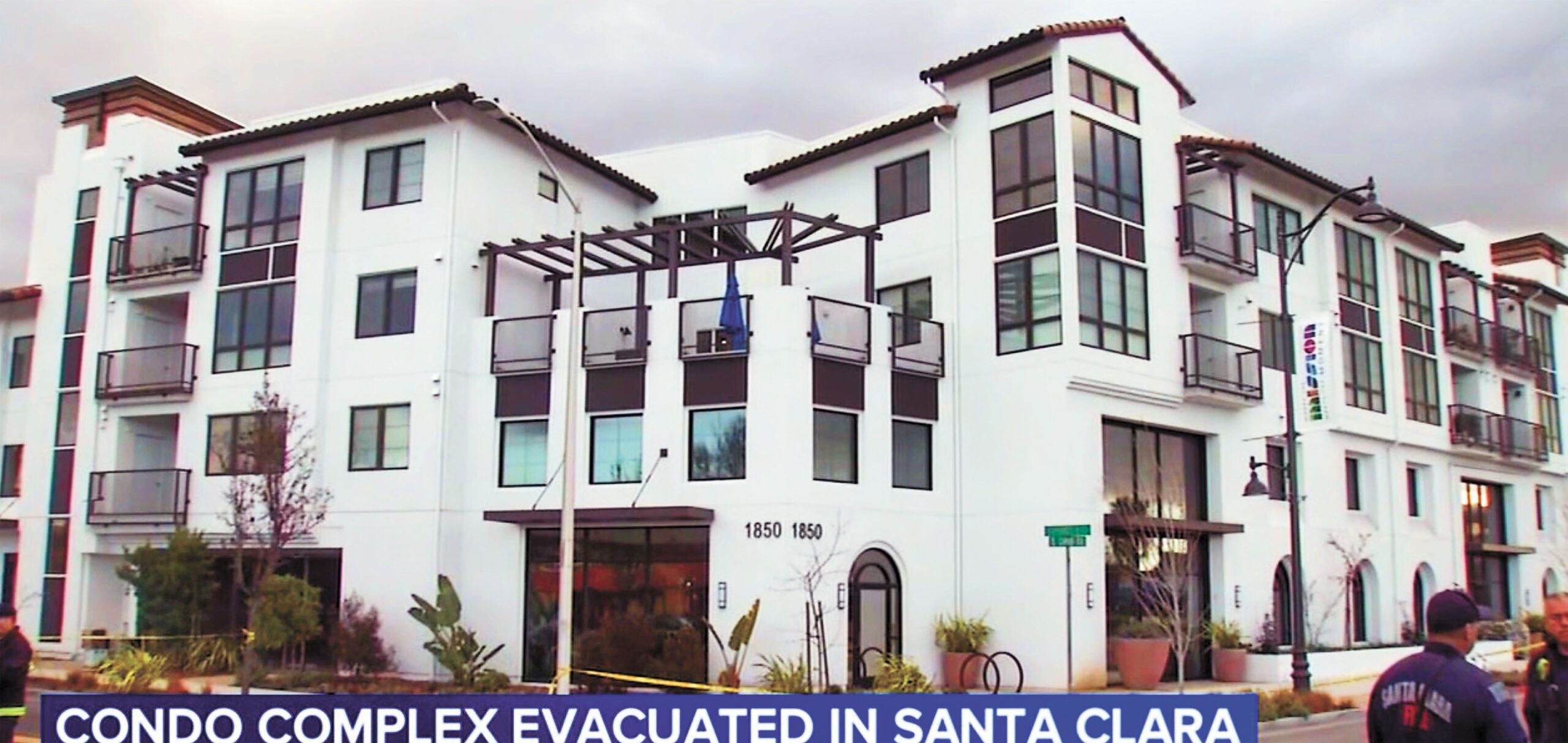 共渡公寓結構出問題，逾百住客流離失所。ABC7電視畫面