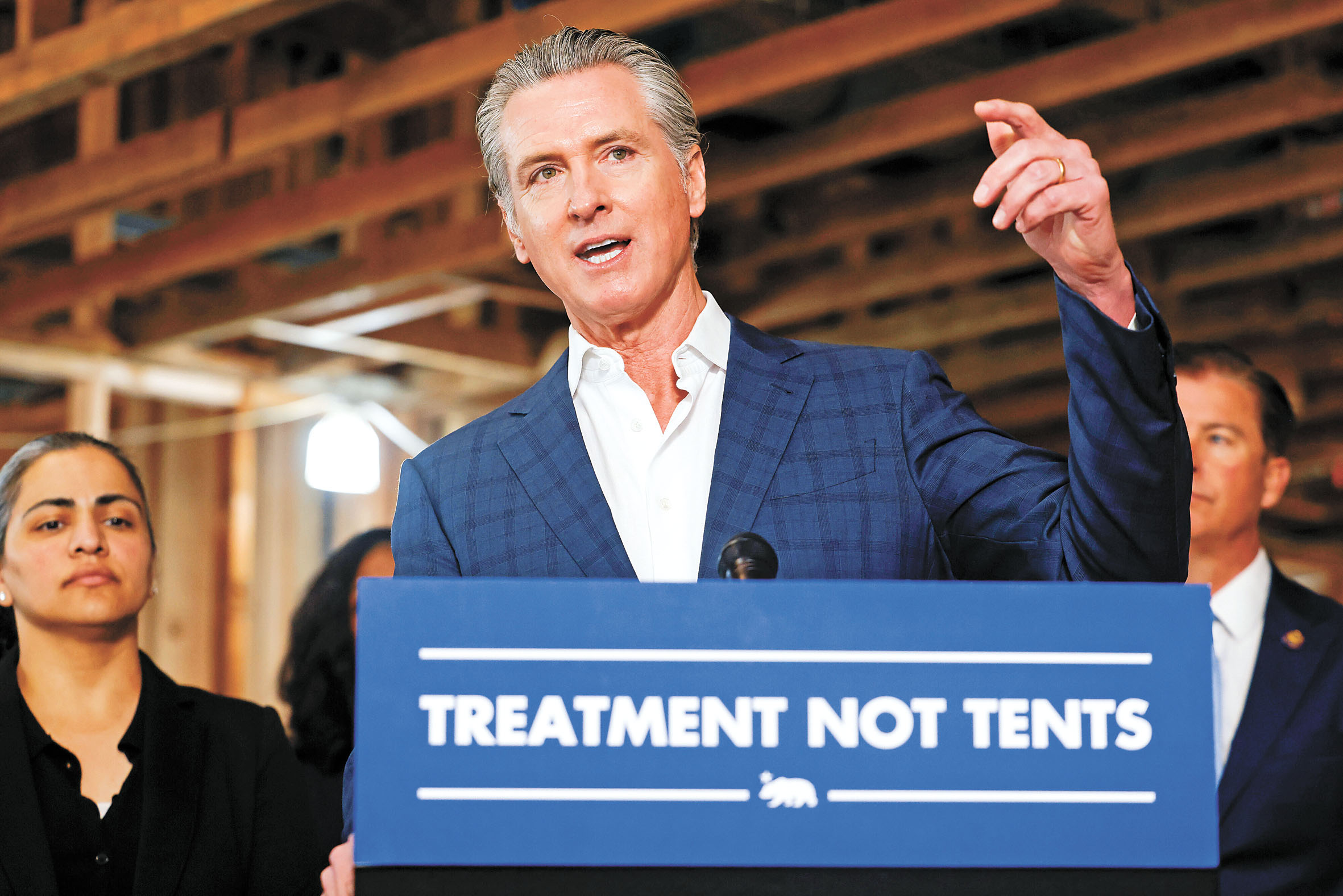 紐森點名批評三藩市「照護法庭」成效全州最低。Jessica Christian/三藩市紀事報/美聯社