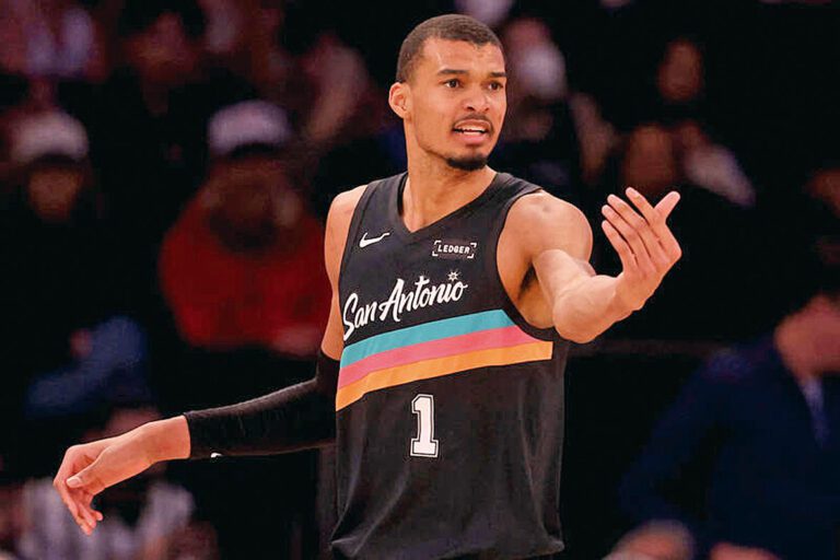 馬刺新星文班亞馬成為2月份最耀眼的球員。路透社