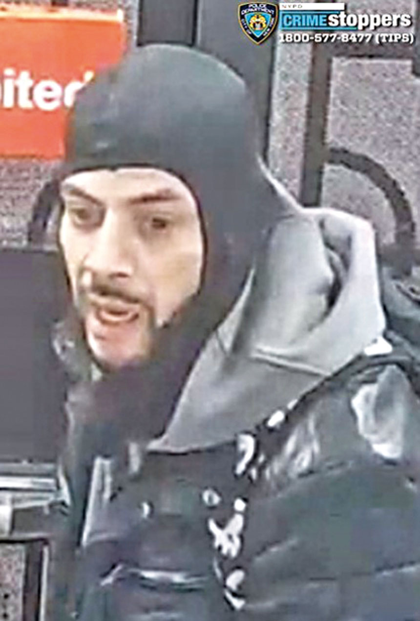 圖為涉案男嫌。 NYPD