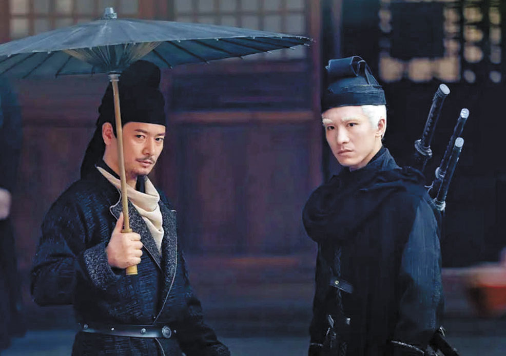 狄仁傑（左）與大理寺少卿裴東升狹路相逢。網上圖片