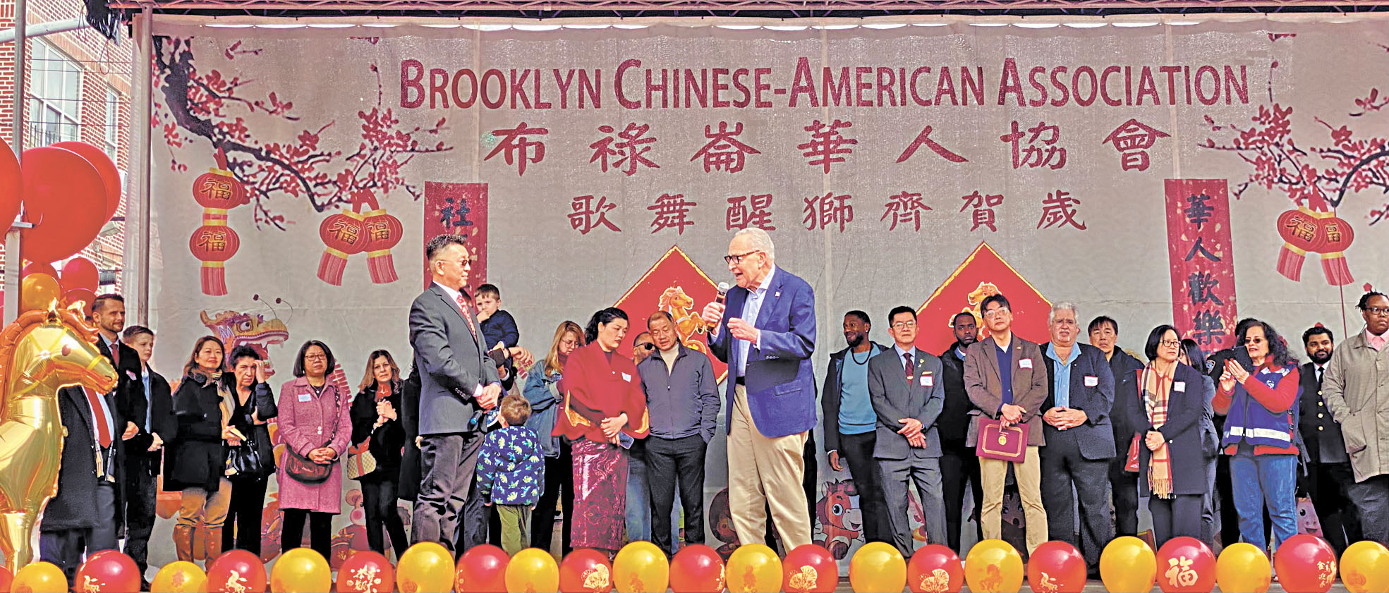 舒默(發言者)致辭。   張之銘攝