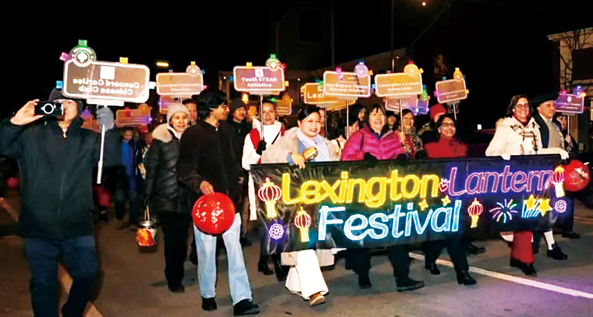 麻州達到上的元宵節游行。