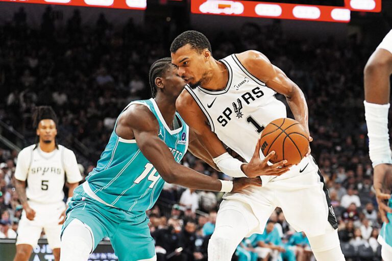 文班亞馬遭重點防守。路透社