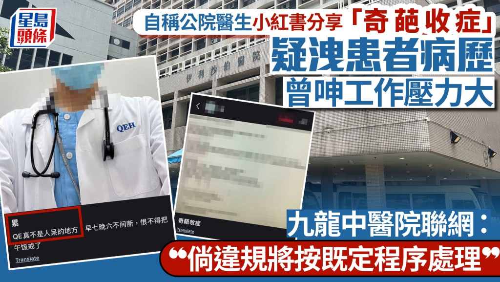 自稱公院醫生疑於小紅書洩露病人資料 院方及私隱公署跟進