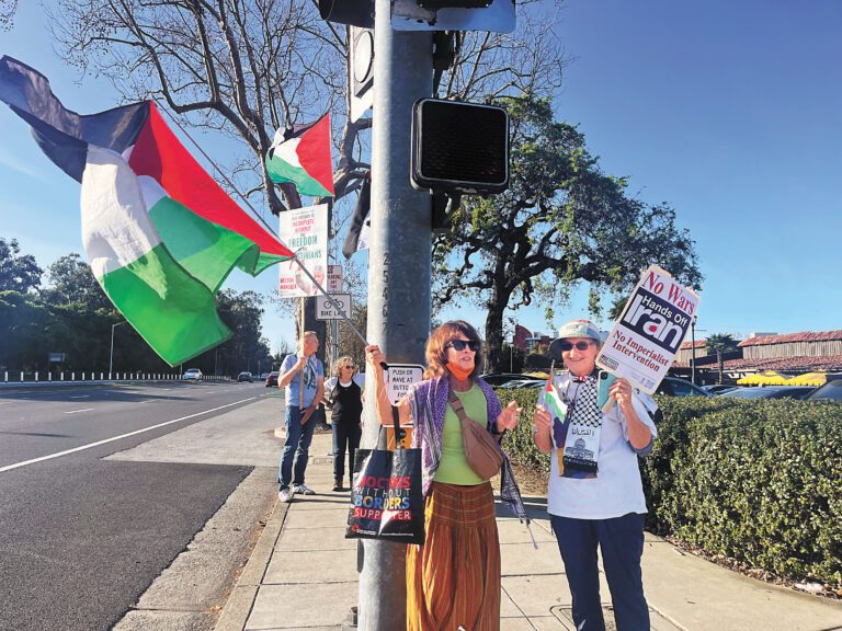 波市和周邊城市居民參加反戰抗議。記者王蔚攝