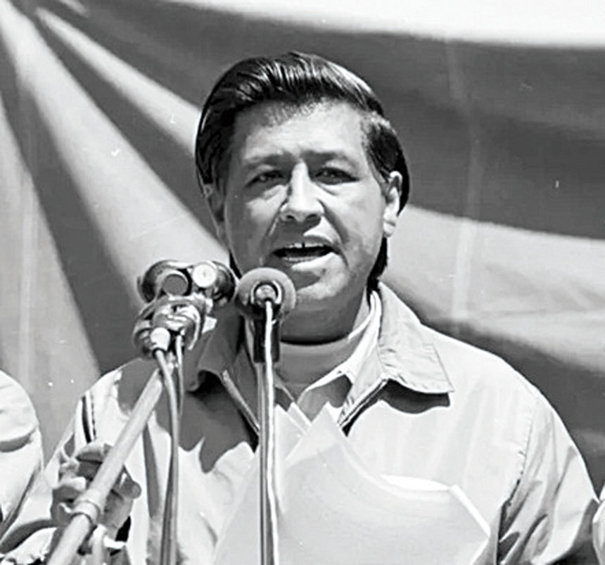 查維斯1971年在洛杉磯和平集會講話。洛杉磯時報