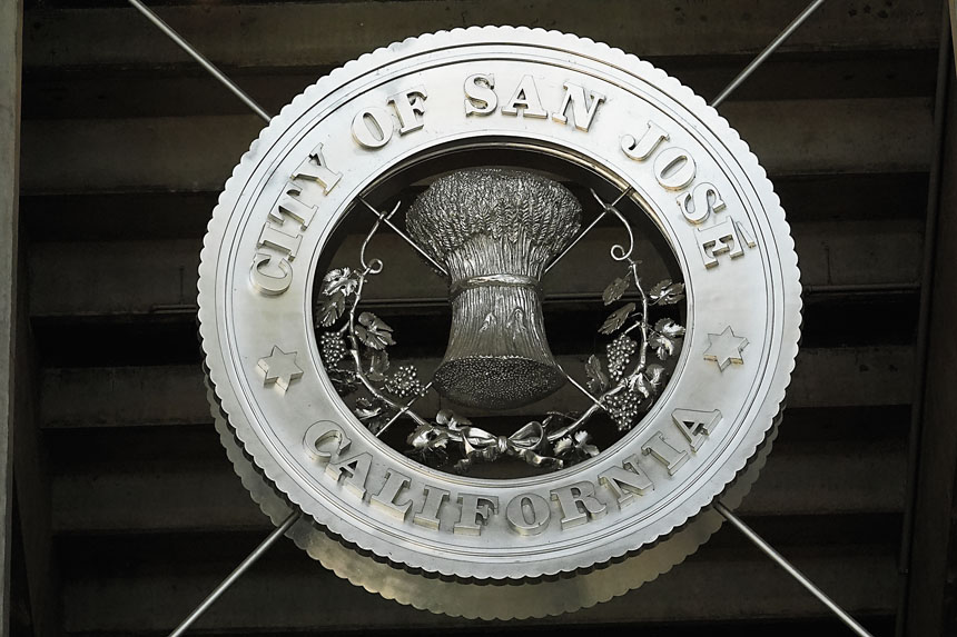 聖荷西市再獲全美「歡迎社區」榮譽，圖為該市市徽。美聯社資料圖