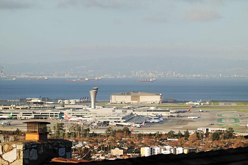 三藩市國際機場。本報資料圖，記者彭詩喬攝
