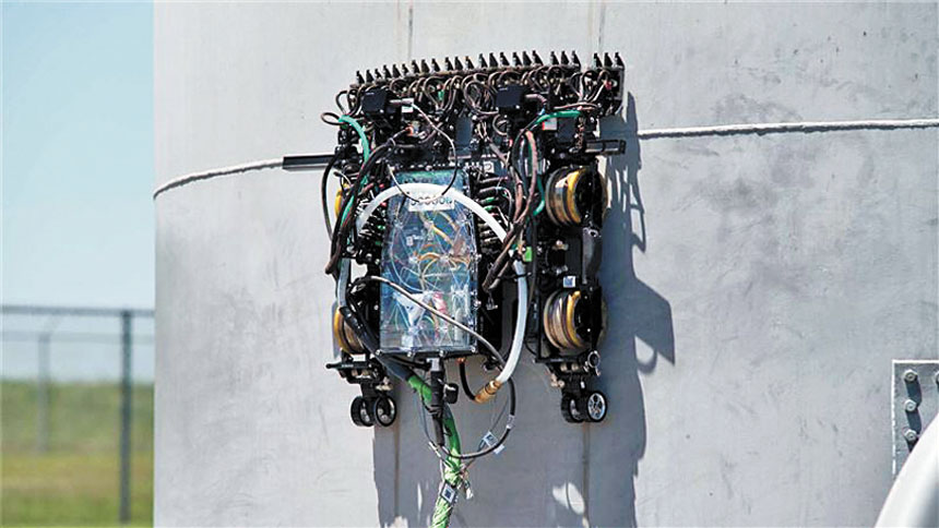 Gecko Robotics研發的爬牆機械人。網上圖片