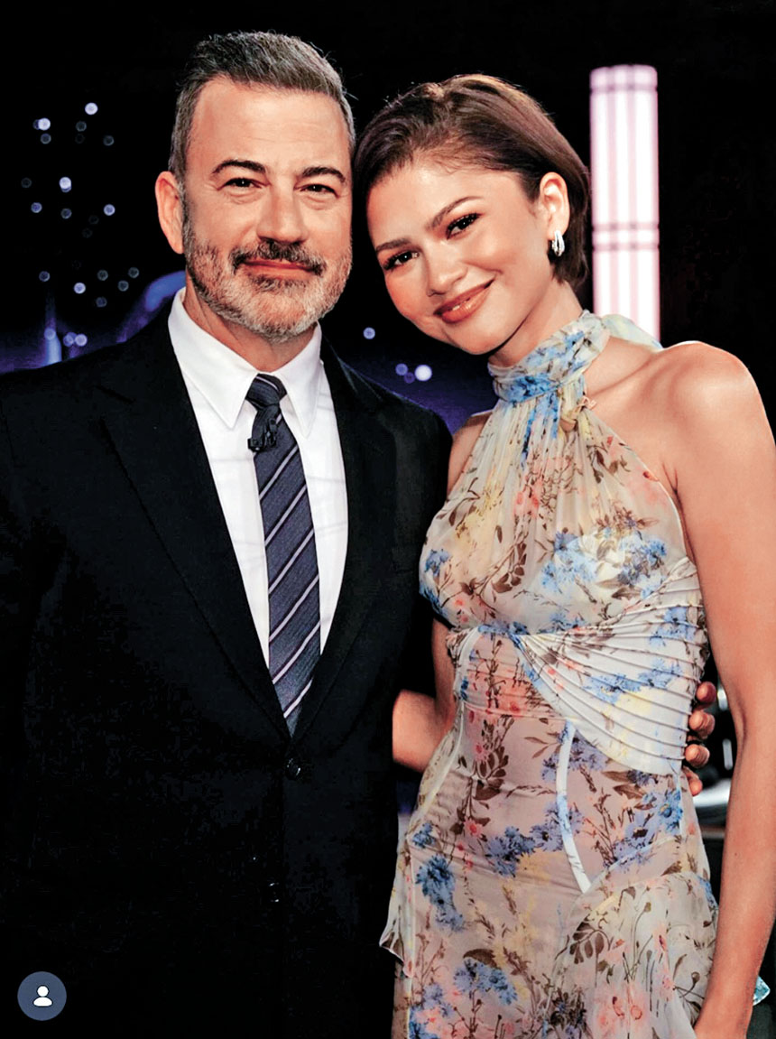 Zendaya上Jimmy節目，並自備AI結婚片，回應與湯姆秘婚傳聞。