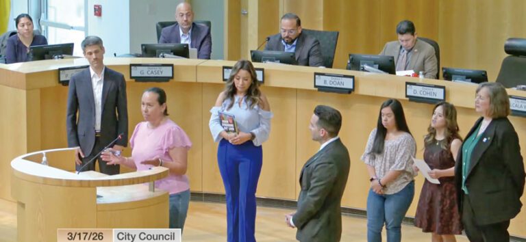 聖荷西市民在3月17日市議會上表達意見。市議會會議視頻截圖