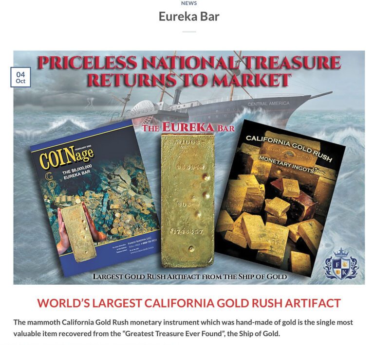 尤里卡金條。Finest Known網站截屏