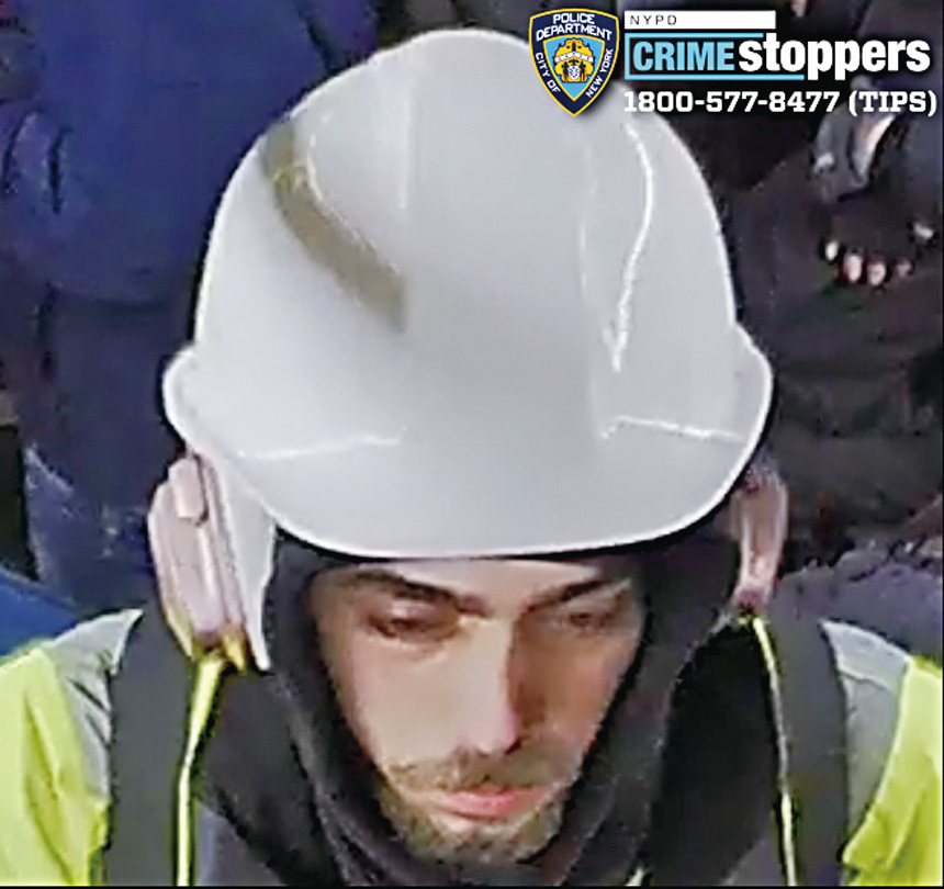 圖為涉案男嫌。 NYPD