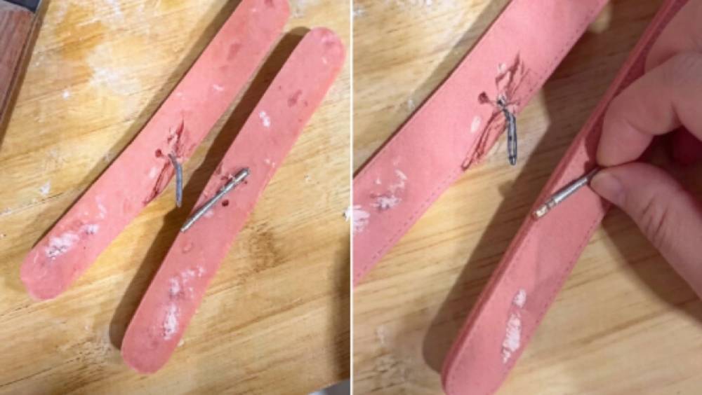 山西消費者食用雙匯火腿腸發現鋼釘 廠方已上門協商賠償