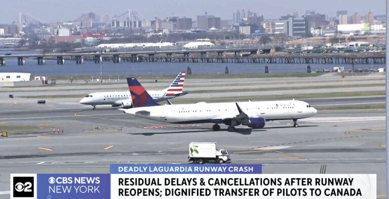 港務局表示，4/22號跑道已重新開放。CBS紐約截圖