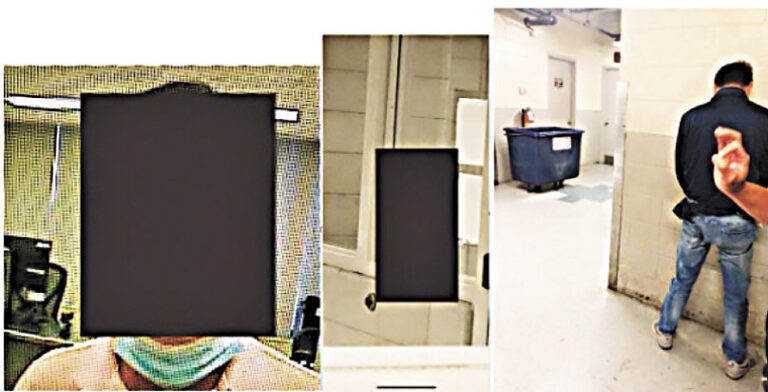 圖為尤亨利所發送的賬戶持有者被捕後收押於海關和移民執法局的畫面。檢方提供