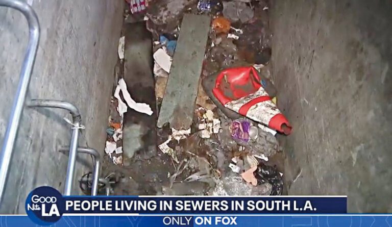 地下環境極為不安全且不衛生。FOX 11電視畫面