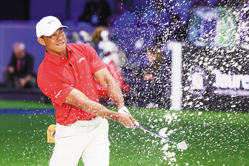 老虎活士24日在佛州出戰TGL高爾夫聯賽決賽。美聯社
