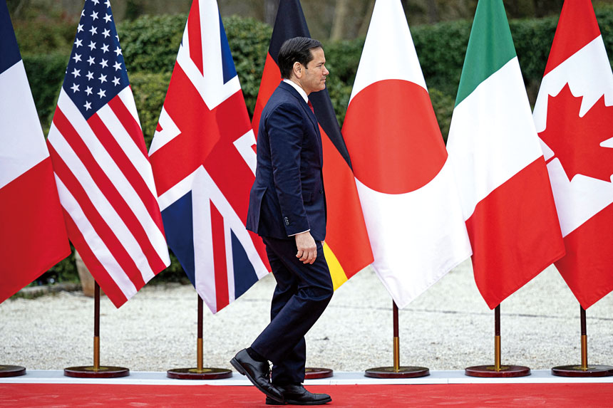 魯比奧設法向英國、加拿大、法國、德國、意大利、日本等六國外長推銷華盛頓因應伊朗衝突的戰略。路透社