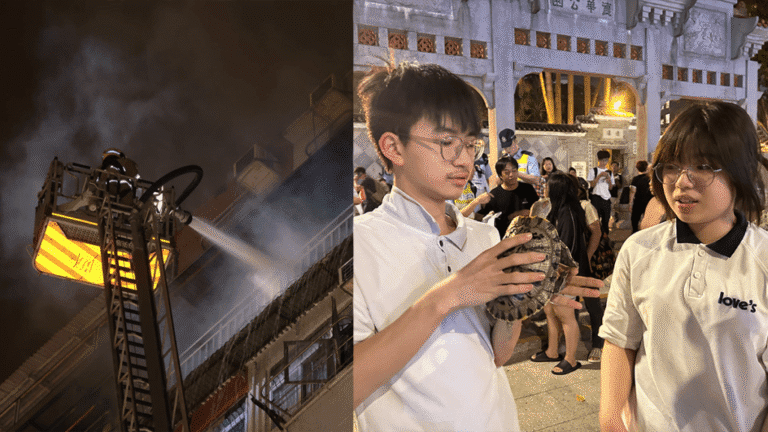 荃灣眾安大廈裝修單位火警致兩人傷 小姊弟攜寵物龜疏散