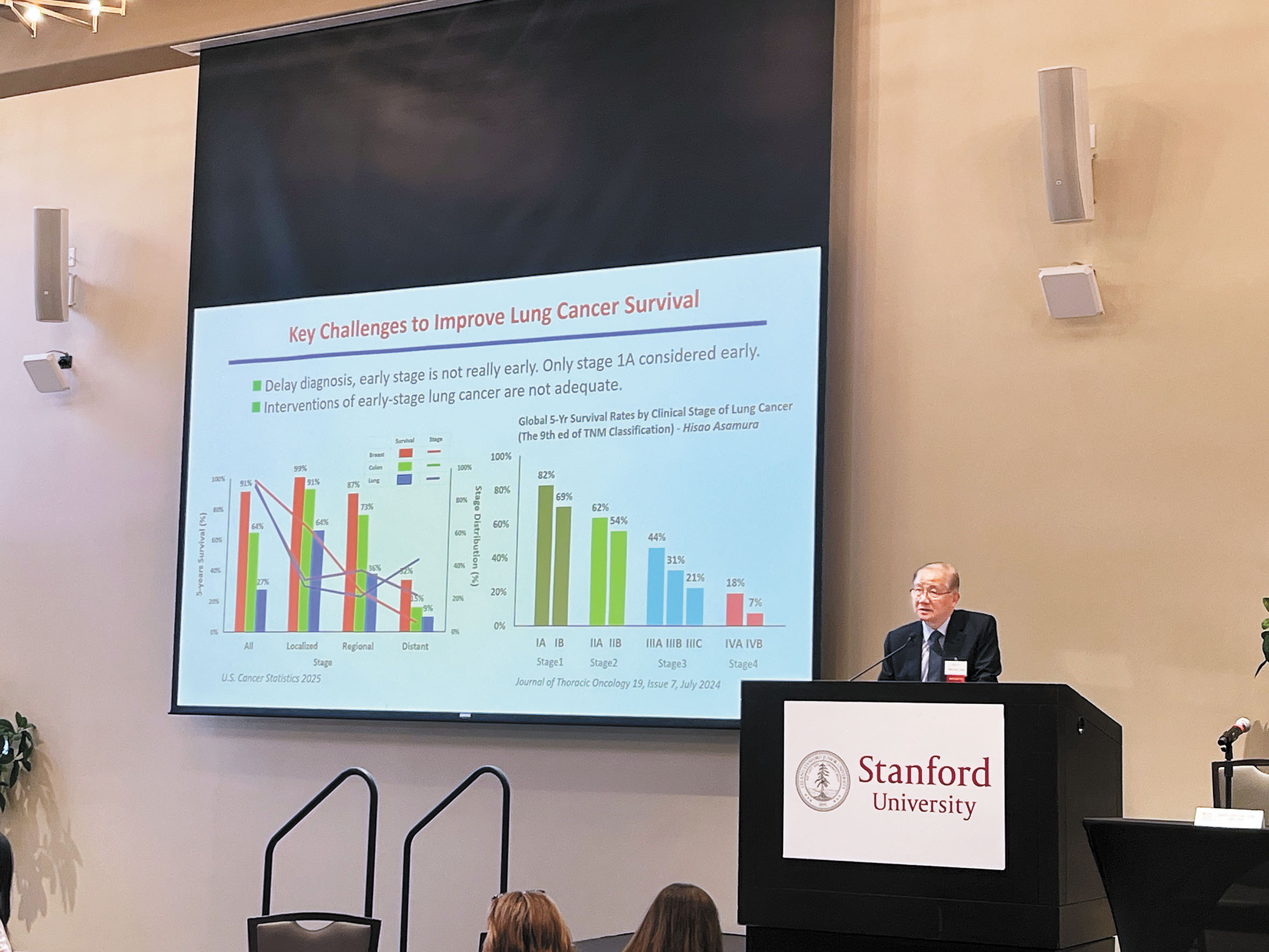 台灣大學肺癌專家楊泮池發表演講。