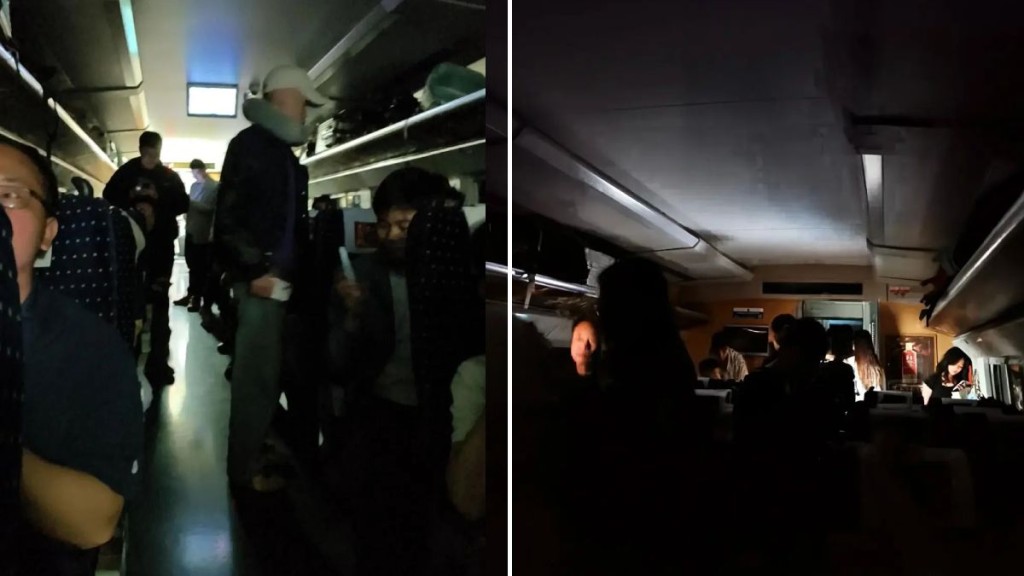 廣州強對流天氣致高鐵列車被困隧道 車廂停電乘客受困