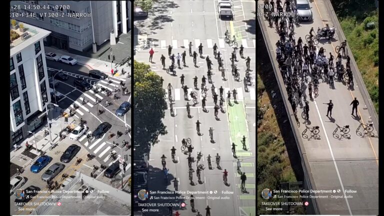 85人踏單車試圖佔領港灣大橋 警方封鎖出口扣押全數單車｜影片