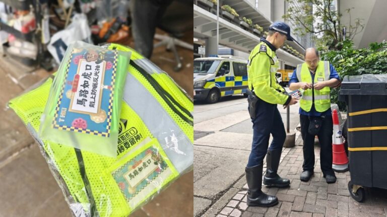 港島總區交通部派發反光裝備 提升回收及清潔業者道路安全
