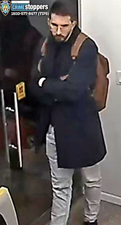 圖為涉案男嫌。 NYPD