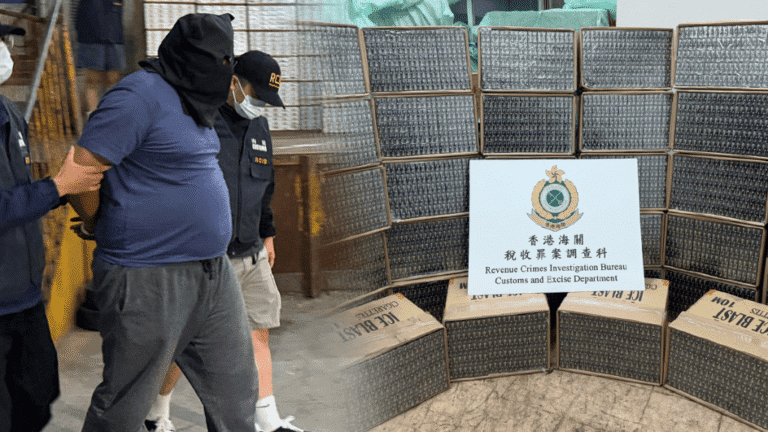 海關搗破屯門工廈私煙倉庫 檢獲市值逾五千萬私煙拘捕集團骨幹