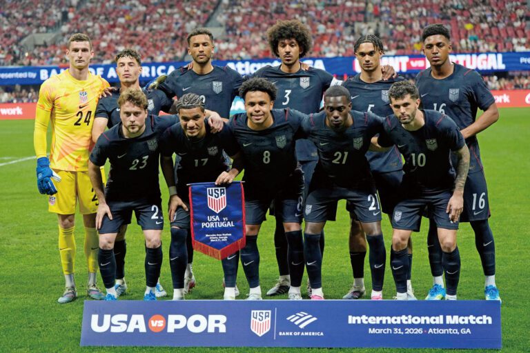 圖為美國男足對陣葡萄牙友誼賽的首發11人。美聯社