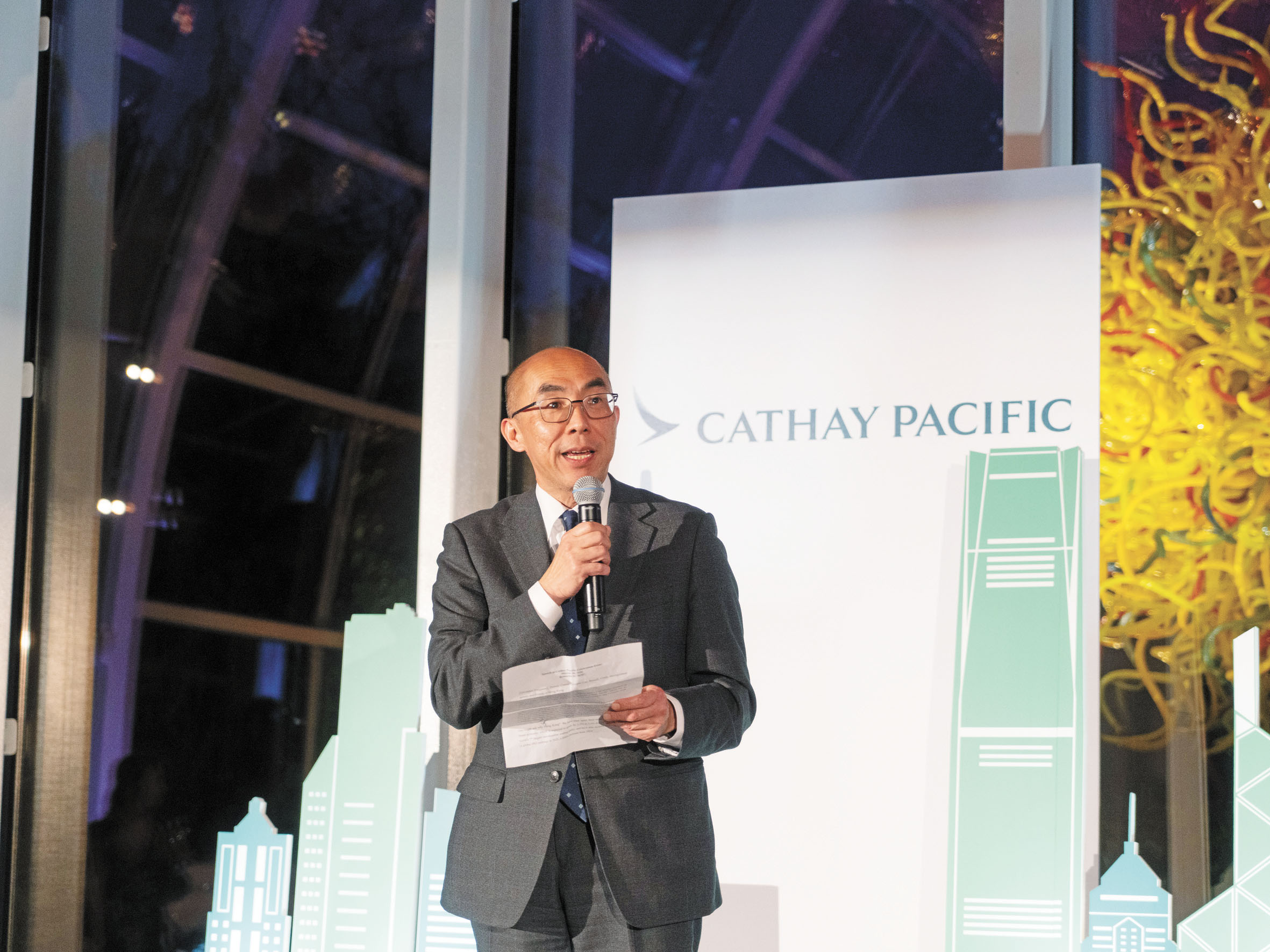 張岱楨介紹香港與美國西岸的經貿及文化交流情況。記者唐曉蘋攝