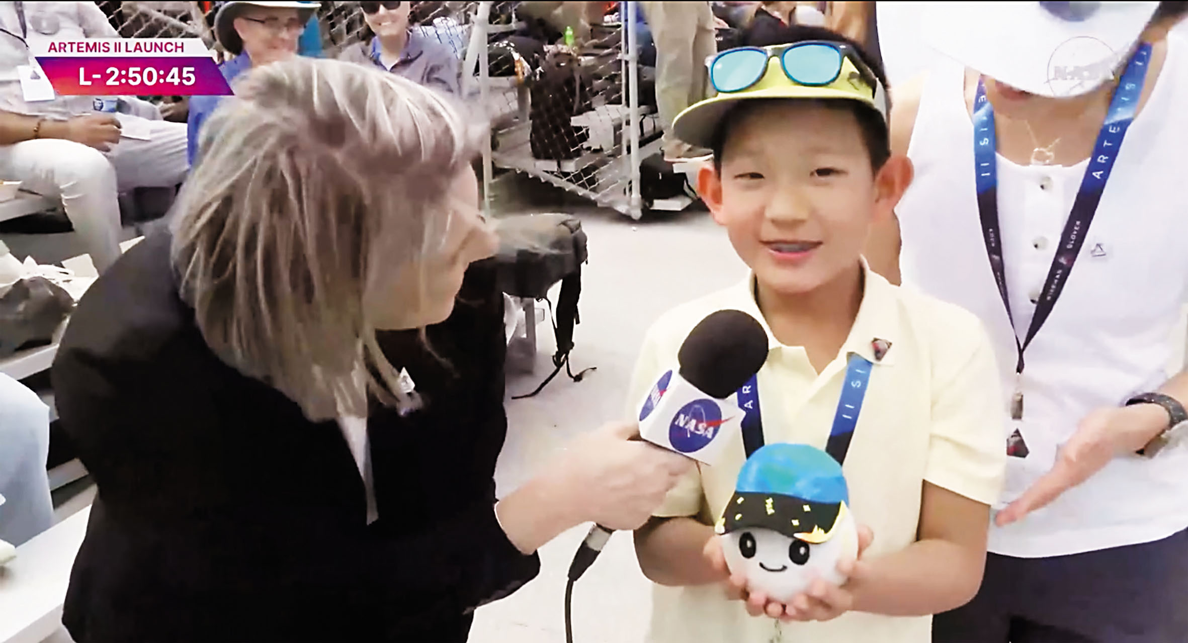 Lucas Ye與家人受邀親身觀看火箭發射。NASA