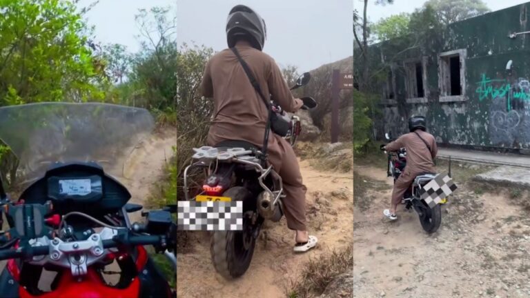 電單車闖入大帽山郊野公園山徑 漁護署加強巡邏執法