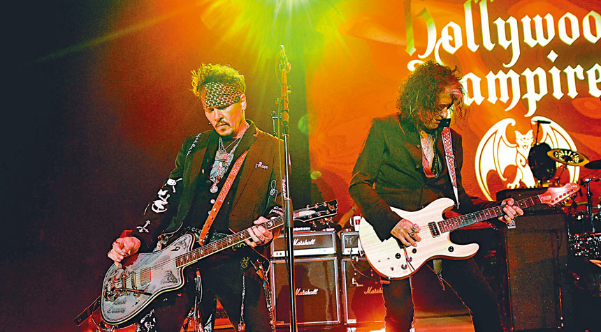 ■尊尼所屬的樂隊Hollywood Vampires因臨時甩底演出，被入稟追討。資料圖片