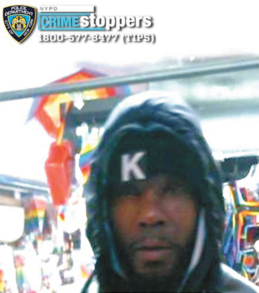 圖為涉案男嫌。 NYPD