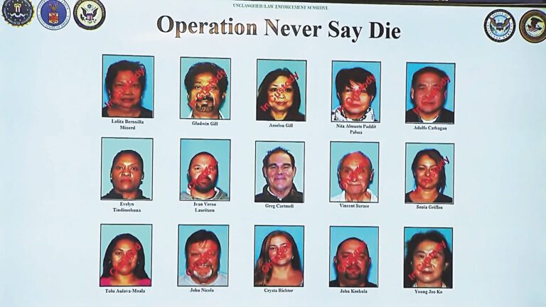 聯邦共起訴15人，8人已被拘捕。KTLA電視畫面