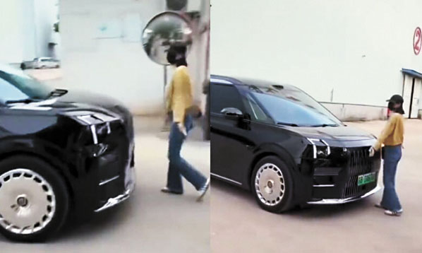 有狂熱粉絲擋在張凌赫的車輛前。網上圖片