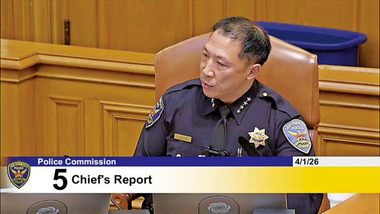 警察局長劉力一日前向警察委員會進行簡報。會議截屏