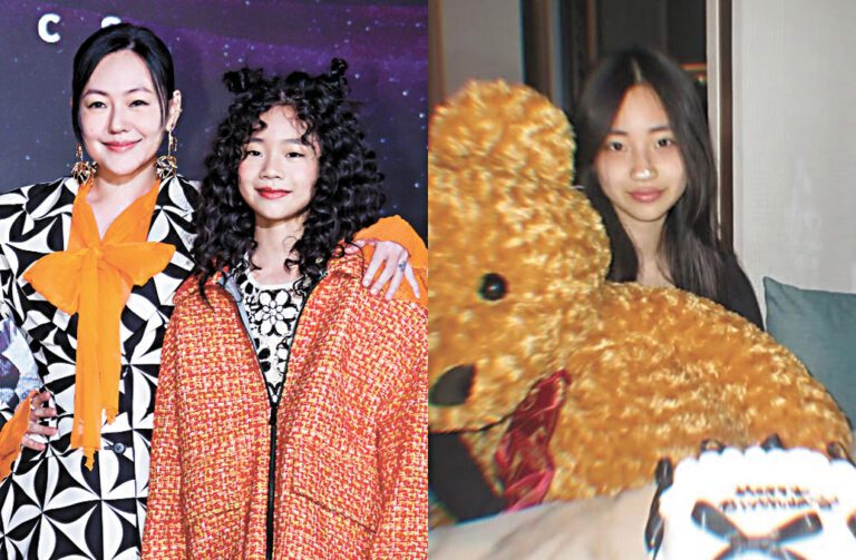 許老三（右）14歲了，自信神情完美複製小S。網上圖片