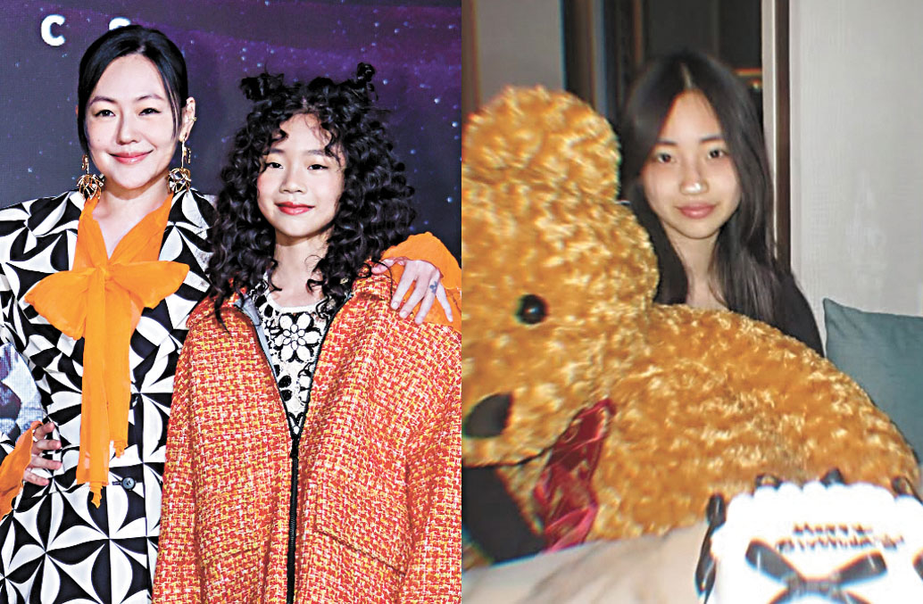 許老三（右）14歲了，自信神情完美複製小S。網上圖片