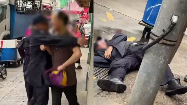 深水埗男子疑隨地吐痰拒查 推跌食環署職員後逃逸