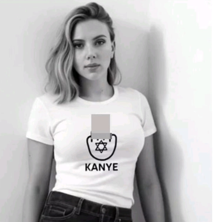 Kanye更曾利用AI技術，偽造包括史嘉莉祖安遜在內的多位名人穿着其反猶太T恤的片段。