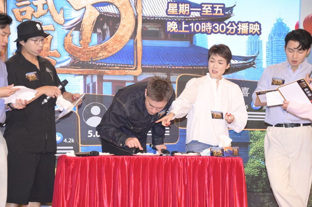 朱敏瀚在節目遊戲環節中全情投入，不惜拋開儀態。